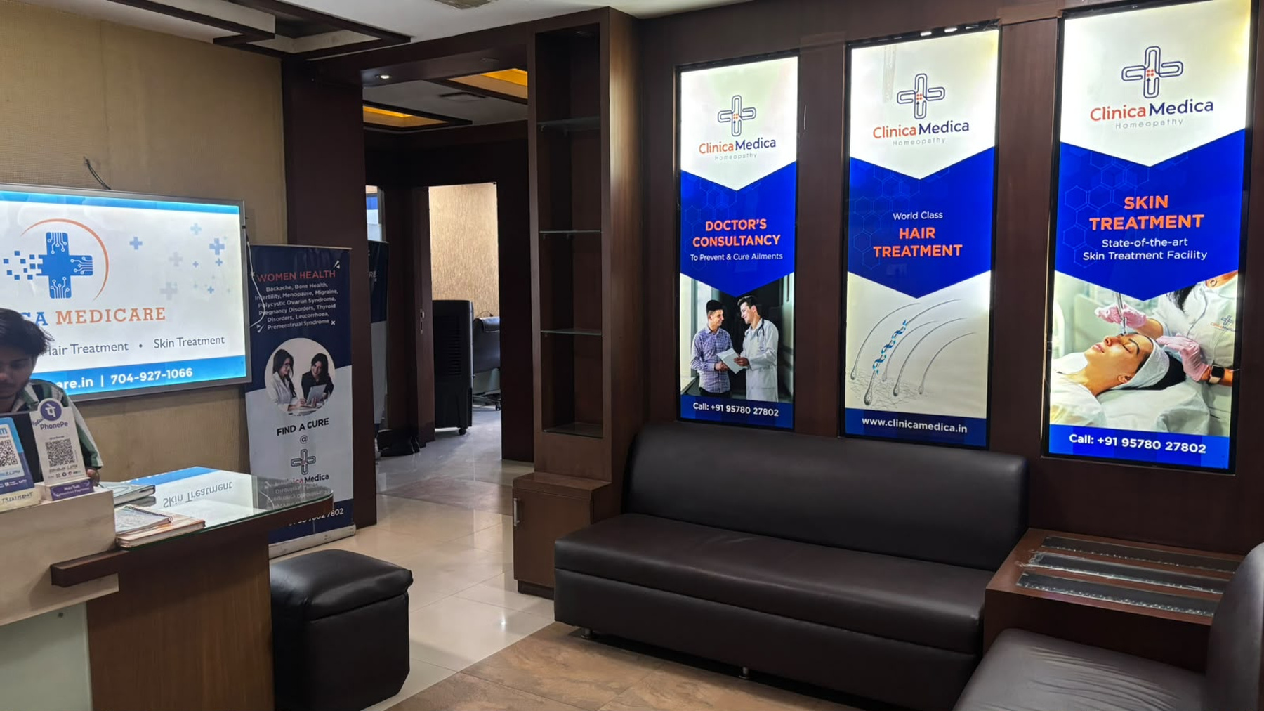 Clinica Medicare clinic reception in Bhopal
